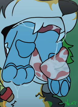 anthro duo male male/male mouth_shot open_mouth oral_vore paws vore aru_minou miranda_kisuki_(azerta56) ych_(character)