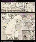 2021 absurd_res anthro beez butt clothing comic dialogue english_text hi_res male mammal matt_(beez) nude outside profanity roy_(beez) species_request text undressing url