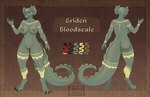 3_toes anthro bodypaint curvy_figure ear_fins feet female fin green_body long_tail markings red_eyes scales solo tail tail_fin toes tribal tribal_markings harmaagriffin microsoft the_elder_scrolls eriden_bloodscale argonian reptile scalie hi_res model_sheet