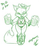 alcohol anthro beer beverage bikini bikini_cowgirl boots breasts clothing cowboy_boots cowboy_hat dog_tags fangs female footwear gloves handwear hat headgear headwear holding_beverage holding_object one_eye_closed shoes simple_background solo swimwear teeth text toothy_smile two-piece_swimsuit white_background wink wastedtimeee sek_studio squirrel_and_hedgehog lt._fox_vixen canid canine fox mammal 2018 english_text hi_res signature