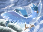 ambiguous_gender beak cloud feathered_wings feathers feet mountain outside red_eyes sky snow solo talons toes wings denchi_nezumi nintendo pokemon articuno avian bird generation_1_pokemon legendary_pokemon pokemon_(species)