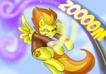 comic equid equine feathered_wings feathers female feral friendship_is_magic hair hasbro mammal my_little_pony mythological_creature mythological_equine mythology pegasus pluckyninja solo spitfire_(mlp) wings wonderbolts_(mlp) yellow_body yellow_feathers