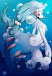 anthro breasts featureless_breasts female hair long_hair nude pink_nose small_breasts solo split_form starfish_(accessory) white_body white_skin suddenhack nintendo pokemon asterozoan echinoderm generation_7_pokemon mammal marine merfolk pinniped pokemon_(species) primarina starfish 2016 absurd_res hi_res