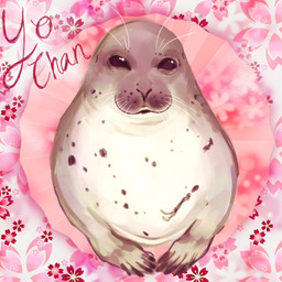 ambiguous_gender detailed_background earless feral flippers flower markings pink_background plant simple_background solo spots spotted_body whiskers dr.sillyseal real_world tokkari_center yo_(seal) aquatic mammal pinniped ringed_seal seal 2025 hi_res portrait female_(lore)