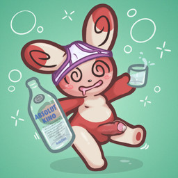 alcohol anthro balls belly beverage blush blush_lines bodily_fluids bottle briefs bubble clothing container cum cup dizzy dizzy_eyes drinking_glass drooling drunk drunk_bubble erection featureless_chest featureless_feet featureless_hands feet foreskin fur genital_fluids genitals glass glass_container glass_cup glistening glistening_body green_background hat hat_only headgear headgear_only headwear headwear_only holding_object humanoid_genitalia humanoid_penis losing_balance male markings mostly_nude multicolored_body multicolored_fur nude nude_anthro nude_male penis polka_dots precum red_body red_face red_fur saliva simple_background slightly_chubby slightly_chubby_male smile solo spiral spiral_eyes spots spotted_body substance_intoxication tan_body tan_fur underwear underwear_on_head arnkleblarn nintendo pokemon generation_3_pokemon mammal pokemon_(species) spinda 1:1 hi_res
