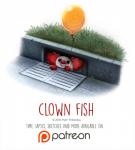 ambiguous_gender balloon beady_eyes black_eyes clown feral grass grin hair holding_balloon holding_object humor inflatable plant pun red_hair scales smile solo storm_drain teeth text visual_pun white_body white_scales piper_thibodeau it_(stephen_king) stephen_king_(copyright) pennywise_the_dancing_clown clownfish fish marine pomacentrid 2016 digital_media_(artwork) digital_painting_(artwork) english_text