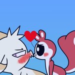 after_kiss annoyed black_sclera blush blush_lines bodily_fluids dominant dominant_male duo feral heart_symbol horn infidelity male on_model on_style on_top_of_belly purple_eyes saliva simple_background size_difference small_dom_big_sub smile smug anonymous_artist chikn_nuggit mythology fwench_fwy_(chikn_nuggit) hawt_saus_(chikn_nuggit) dragon mammal mythological_creature mythological_scalie rodent scalie sciurid tree_squirrel hi_res tagme male_(lore) nonbinary_(lore)