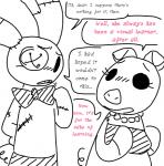 anthro bow_(feature) bow_tie dialogue domestic_pig english_text female lagomorph leporid male mammal mr._bun-bun_(toybox_pals) mrs._pig_(toybox_pals) plushie rabbit suid suina sus_(pig) text the_weaver toybox_pals