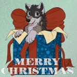 blue_eyes chibi feral gift holidays male open_mouth scar simple_background smile tongue tongue_out cedarwolf christmas mythology rakan canid canine canis mammal mythological_canine mythological_creature werecanid werecanine werecreature werewolf wolf 1:1 2017 digital_media_(artwork)