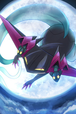 4_fingers ambiguous_feral ambiguous_gender black_body cloud feral fingers flying full_moon glowing glowing_eyes group looking_at_viewer midair moon multicolored_body night outside pink_body pupils size_difference tail tapering_tail teal_body teal_tail translucent translucent_body translucent_tail trio yellow_eyes rumine nintendo pokemon dragapult dreepy generation_8_pokemon pokemon_(species) reptile scalie 2025 2:3 hi_res