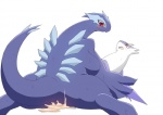 ambiguous_gender bodily_fluids cum duo feral genital_fluids simple_background tail white_background wakasumire nintendo pokemon avian generation_3_pokemon latios legendary_pokemon pokemon_(species) shadow_lugia shadow_pokemon hi_res