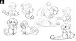 anal anal_masturbation anal_penetration anus balls chibi dildo feral genitals male masturbation multiple_poses penetration penis pose sex_toy small_penis solo tapering_penis toying_self kalu nintendo pokemon flaaffy generation_2_pokemon pokemon_(species) monochrome sketch