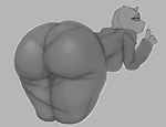 anthro bent_over big_breasts big_butt breasts butt clothing dress eyebrows eyelashes female floppy_ears grey_background half-closed_eyes horn huge_butt mature_female narrowed_eyes open_mouth panty_lines presenting presenting_hindquarters simple_background solo thick_thighs tight_clothing tight_dress wide_hips tainypie undertale undertale_(series) toriel boss_monster_(undertale) bovid caprine goat mammal 2023 digital_media_(artwork) hi_res monochrome sketch