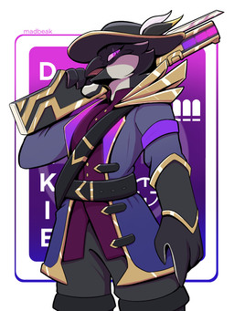 anthro beak biped bottomwear clothed clothed_anthro clothed_female clothing female fingers front_view fully_clothed fully_clothed_anthro fully_clothed_female gun hair holding_gun holding_object holding_ranged_weapon holding_weapon looking_at_viewer ranged_weapon smile solo standing tongue topwear weapon madbeak ruby_(redrose357) alcid avian bird lari little_auk 2026 3:4 digital_drawing_(artwork) digital_media_(artwork) hi_res