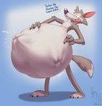 3_toes 4_fingers abdominal_bulge ambiguous_gender ambiguous_prey anthro anthro_pred arm_tuft barefoot belly big_belly biped black_claws black_eyes blue_background blue_text bodily_fluids bodily_noises cheek_tuft chest_tuft claws countershading dialogue dipstick_tail dominant dominant_anthro dominant_male exclamation_point extended_sound_effect facial_tuft feet finger_claws fingers fluffy fluffy_tail flying_sweatdrops forced fur fur_tuft grey_body grey_fur grey_text half-closed_eyes hand_on_belly head_tuft huge_belly hungry hyper hyper_belly licking licking_lips licking_own_lips looking_at_own_belly looking_down male male_pred markings mascot motion_lines muffled multicolored_tail narrowed_eyes nude number offscreen_character onomatopoeia oral_vore partial_speech_bubble paws pink_tongue purple_nose rumbling_stomach same_size_vore satisfied self_lick shoulder_tuft side_view simple_background soft_vore solo sound_effect_variant sound_effects standing struggling sweat sweatdrop tail tail_markings text three-quarter_view toe_claws toes tongue tongue_out toony tuft vore vowelless vowelless_vocalization white_text lunlunfox cookie_crisp chip_the_wolf canid canine canis mammal wolf 2021 dated digital_drawing_(artwork) digital_media_(artwork) english_text hi_res shaded signature