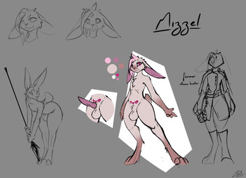 animal_genitalia anthro balls belt bent_over big_balls chest_tuft cloak clothed clothing coat dipstick_limbs erection eyeliner femboy fully_sheathed fur genitals gloves hair handwear holding_melee_weapon holding_object holding_polearm holding_spear holding_weapon knot long_ears makeup male mask melee_weapon nude penis pink_eyes pink_hair polearm raised_tail sheath sheathed_tapering_penis short_tail solo spear standing tail tan_body tan_fur tapering_penis thick_thighs topwear tuft weapon womb_tattoo conditional_dnp lodi_(artist) mizzel_(lodi) lagomorph leporid mammal rabbit absurd_res hi_res model_sheet portrait sketch