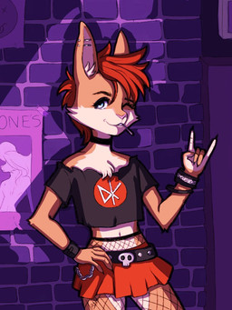 5_fingers anthro bangs bent_arm black_clothing black_collar black_crop_top black_eyebrows black_shirt black_topwear black_wristband blue_eyes bottomwear brick_wall cheek_tuft chest_tuft clothed clothing collar crop_top crossdressing ear_piercing eyebrows eyelashes facial_tuft fingers fishnet_clothing fishnet_leggings fishnet_legwear fur hair hand_on_hip leggings legwear looking_at_viewer male multicolored_body multicolored_fur one_eye_closed piercing pink_inner_ear poster red_bottomwear red_clothing red_hair red_skirt shirt short_hair skirt solo tan_body tan_fur text text_on_clothing topwear tuft two_tone_body two_tone_fur wall_(structure) wink winking_at_viewer wristband releasethebuns dead_kennedys roxy_(punk_bnuuy) lagomorph leporid mammal rabbit 2024 3:4 colored digital_drawing_(artwork) digital_media_(artwork) shaded nonbinary_(lore)