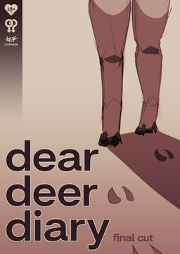 anthro footprint gender_symbol gradient_background heart_symbol hooves logo male male_symbol shadow simple_background solo symbol text litehase vash_(litehase) deer mammal cel_shading cover cover_art cover_page english_text hi_res monochrome shaded