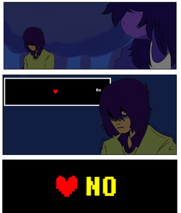 ambiguous_gender anthro brown_hair duo eye_bags female freckles hair long_hair purple_body red_eyes text 467doggo deltarune undertale_(series) kris_dreemurr susie_(deltarune) human mammal scalie 2025 comic digital_media_(artwork) english_text hi_res nonbinary_(lore)
