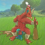1:1 2_toes abs absurd_res anal argon_vile ball_size_difference balls blin_(tloz) bodily_fluids bokoblin breath breath_of_the_wild butler_position clothing club_(weapon) discarded_clothing duo facesitting feet genital_fluids genitals glans hi_res horn humanoid_genitalia humanoid_penis kneeling looking_pleasured male male/male melee_weapon moblin muscular muscular_male nintendo oral penis penis_size_difference precum purple_glans purple_penis red_balls rimming sex sitting_on_another size_difference standing sweat teal_balls teal_penis the_legend_of_zelda toes tongue tongue_out weapon wraps