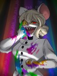 anthro black_eyes blonde_hair blush breasts clothing female fur hair hat headgear headwear nurse nurse_clothing red_eyes smile solo tail teeth white_body white_fur yellow_eyes joeb_jib terrible_mouse lorna_(terrible_mouse) mammal mouse murid murine rat rodent hi_res