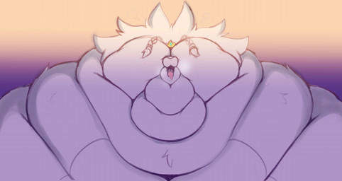 anthro blob_body blob_face blobby breath chubby_cheeks crown double_chin fat_rolls fur hair headgear huge_cheeks hyper_cheeks immobile jewelry male morbidly_obese morbidly_obese_anthro morbidly_obese_male neck_rolls obese obese_anthro obese_male open_mouth overweight overweight_anthro overweight_male panting pink_tongue prince royalty solo tongue tongue_out tuft white_body white_fur white_hair camuushamuu mythology nintendo pokemon azure_(camuushamuu) dragon generation_5_pokemon legendary_pokemon mythological_creature mythological_scalie pokemon_(species) reshiram scalie hi_res