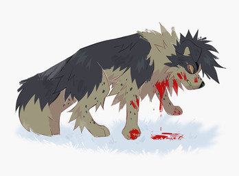ambiguous_feral ambiguous_gender black_nose blood bodily_fluids brown_eyes cheek_tuft facial_tuft fangs feral floppy_ears fur grey_body grey_fur grey_hair hair leg_tuft short_hair side_view simple_background solo tan_body tan_fur teeth tuft white_background yellow_sclera princelykaden kaden_(princelykaden) border_collie canid canine canis collie domestic_dog herding_dog mammal pastoral_dog sheepdog hi_res