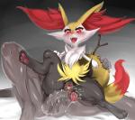 after_sex balls bed blush braixen canine cum cum_in_pussy cum_inside cum_on_penis dark_skin digitigrade dripping drooling faceless_male female fennec feral fox hindpaw human humanoid_penis interspecies male mammal nintendo nude on_bed open_mouth pawpads paws penis pokémon poképhilia pubes pussy red_eyes saliva shiron_(artist) size_difference spread_legs spreading straight sweat thick_thighs video_games wide_hips
Rating: Explicit
Score: 12
User: chdgs
Date: March 21, 2014