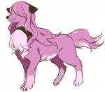 black_nose female feral fur hair purple_body purple_fur purple_hair simple_background smile solo white_background あとまる fire_emblem fire_emblem_fates nintendo camilla_(fire_emblem) canid canine canis domestic_dog mammal