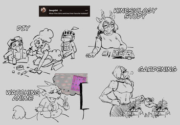 2_horns age_difference anthro antlers athletic athletic_female beak big_breasts breasts closed_smile clothed clothing eyes_closed eyewear female fluffy fluffy_hair fluffy_tail glasses group hair hair_over_eye holding_object horn kneeling looking_at_another male medium_hair mouth_closed older_female open_mouth plant plant_pot reading round_glasses short_hair simple_background sitting small_breasts smile solo tail text toy_sword trio user_avatar username watching_television wearing_glasses young young_anthro young_male younger_male canisfidelis abby_(canisfidelis) amy_(canisfidelis) clara_(canisfidelis) eliza_(canisfidelis) accipitriform avian bird canid canine canis corvid corvus_(genus) crow deer domestic_dog mammal maned_wolf new_world_deer oscine passerine poodle reindeer secretary_bird 2026 english_text hi_res monochrome multiple_scenes brother_(lore) brother_and_sister_(lore) sibling_(lore) sister_(lore)