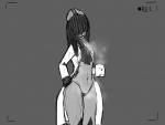 beverage breasts clothed clothing coffee female looking_at_viewer non-mammal_breasts not_furry open_mouth plant simple_background solo steam thick_thighs thong underwear wide_hips medicinal_succ starbound nightsour_(character) elemental_creature elemental_humanoid flora_fauna floran humanoid plant_humanoid 2019 black_and_white digital_media_(artwork) hi_res monochrome