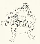 anthro jock male muscular muscular_anthro muscular_male solo azrealm1 kieran_alritch felid mammal pantherine tiger sketch