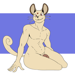 5_fingers anthro curled_tail fangs fingers fur genitals humanoid_genitalia humanoid_penis looking_at_viewer male mouth_closed navel nude penis sitting smile smiling_at_viewer solo tail teeth whiskers reagan700 nintendo pokemon felid feline generation_1_pokemon mammal persian_(pokemon) pokemon_(species) 1:1 2026 hi_res