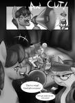 bound camera comic dialogue english_text equid equine eyewear fan_character female feral film_reel glasses hasbro hexuas hi_res horn mammal megaphone monochrome my_little_pony mythological_creature mythological_equine mythology pegasus sibling_(lore) simple_background sister_(lore) sketchy_skylar sketchy_skylar_(character) text unicorn wings