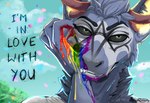absurd_res ambiguous_anthro ambiguous_gender anthro beastars black_sclera claws finger_claws hi_res horn lgbt_pride lgbt_pride_month paint painted_claws portrait pride_colors rainbow_pride_colors screencap_redraw six-stripe_rainbow_pride_colors sketchotterly solo