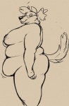 anthro big_breasts breasts female nipples obese obese_anthro obese_female overweight overweight_anthro overweight_female side_boob solo tail thick_thighs ritts glenda_(ritts) canid canine canis jackal mammal