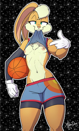 4_fingers anthro areola armwear basketball basketball_uniform bedroom_eyes blonde_hair bottomwear breasts buckteeth chest_tuft clothed clothing clothing_lift countershade_face countershade_torso countershading eyelashes female fingers flat_chested floppy_ears fur gesture gloves hair half-closed_eyes hand_gesture handwear holding_object long_ears looking_at_viewer narrowed_eyes navel nipples orange_body orange_fur pink_nose pointing pointing_at_self seductive shirt shirt_in_mouth shirt_lift shorts slim small_breasts smile solo sportswear standing tank_top teal_eyes teeth tied_ears topwear tuft tune_squad_outfit tune_squad_outfit_(2021) uniform v-cut white_clothing white_gloves white_handwear yellowdog looney_tunes space_jam space_jam:_a_new_legacy warner_brothers lola_bunny lagomorph leporid mammal rabbit 2021 digital_media_(artwork) hi_res portrait shaded three-quarter_portrait