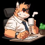 anthro biped bodily_fluids brown_eyes drinking_coffee fur male muscular muscular_anthro muscular_male orange_body orange_fur solo sweat sweatdrop white_body white_fur l3yj2vcknincza7 canid canine canis mammal wolf 1:1 2024 alpha_channel low_res