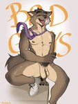 anthro ball_tuft balls breath eyes_closed genitals male masturbation necktie nipples nude panting penile penile_masturbation penis simple_background solo tail teeth text tongue tongue_out tuft kaionart dreamworks the_bad_guys mr._wolf_(the_bad_guys) canid canine canis mammal wolf 3:4 digital_media_(artwork) english_text hi_res