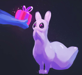 ambiguous_anthro ambiguous_gender anthro big_tail biped black_background black_eyes black_nose duo featureless_crotch feral gift glistening glistening_body glistening_skin huge_tail light mouthless nude pupils semi-anthro side_view simple_background solo_focus standing tail thick_tail white_body white_ears white_skin efi rain_world videocult survivor_(rain_world) mammal slugcat 2025 colored digital_media_(artwork) digital_painting_(artwork) full-length_portrait hi_res lighting painting_(artwork) portrait shaded