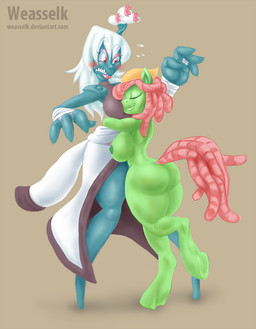 anthro anthrofied areola big_breasts big_butt blush breasts butt dreadlocks duo female hair hooves hug humor multicolored_hair nipples nude plant pun rear_view red_eyes simple_background text thick_thighs two_tone_hair underhoof white_hair weasselk friendship_is_magic hasbro my_little_pony mystery_skulls shiromori tree_hugger_(mlp) earth_pony elemental_creature elemental_humanoid equid equine flora_fauna horse humanoid mammal plant_humanoid pony 2016 crossover digital_media_(artwork) url