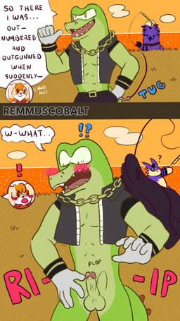 anthro balls caught circumcised embarrassed exhibitionism exposed female fishing genitals group humiliation male nude outside penis public sea text water remmus_cobalt sega sonic_the_hedgehog_(series) big_the_cat vanilla_the_rabbit vector_the_crocodile scalie 4k 9:16 absurd_res english_text hi_res