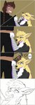 anthro duo female flashbang humor male male/female anomalynexus fan_character canid canine fox humanoid mammal absurd_res comic hi_res