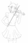 5_fingers anthro bow_(stringed_instrument) bowed_string_instrument clothed clothing female fingers frown glare hair holding_object looking_at_viewer musical_instrument open_mouth playing_music playing_violin simple_background solo standing string_instrument violin white_background facsasd nova_whitesail fish marine shark 2017 2:3 absurd_res digital_media_(artwork) hi_res monochrome