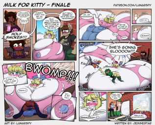 anthro areola big_breasts bite biting_lip biting_own_lip blush bodily_fluids breast_expansion breast_smother breasts cleavage clothed clothing dialogue expansion female group huge_breasts hyper hyper_breasts lactating lactating_through_clothing looking_pleasured lying lying_on_breasts lying_on_own_breasts lying_on_self male moan nipples pasties self_bite sloshing_breasts smothering speech_bubble text tight_clothing torn_clothing wet wet_clothing lunarspy nintendo pokemon kurimi_(lunarspy) absol bat bear canid canine domestic_cat felid feline felinid felis fox generation_3_pokemon giant_panda lagomorph leporid mammal pokemon_(species) rabbit comic english_text hi_res url