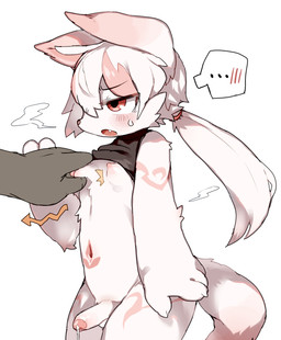 anthro anthro_focus arm_tuft biped blush bodily_fluids cheek_tuft chest_tuft constricted_pupils disembodied_hand duo elbow_tuft embarrassed facial_tuft fangs fluffy fluffy_tail foreskin fur fur_markings fur_tuft genital_fluids genitals glans hair humanoid_hands leaking_precum male male_focus markings mostly_nude mostly_nude_anthro mostly_nude_male navel nipple_fetish nipple_pinch nipple_play open_mouth penis pinch pink_body pink_fur pink_hair ponytail precum pupils shirt_up side_view simple_background sleeveless_shirt slim slim_anthro slim_male small_pupils solo_focus tail teeth tuft white_background white_body white_fur white_hair ookm canid canine fox mammal 2024 digital_drawing_(artwork) digital_media_(artwork)