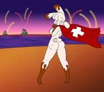 anthro beach birthmark breasts brown_body brown_fur butt female fireworks fur hair hair_over_eyes heart_(marking) markings nude outside pigtails public seaside solo swiss_flag switzerland white_body white_fur white_hair deepfriedlasereyes melly_(itsmemtfo4) lagomorph leporid mammal rabbit hi_res