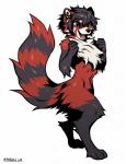 2019 ailurid anthro blue_eyes digital_media_(artwork) excited falvie fur hair happy hi_res kati male mammal nude open_mouth paws red_body red_fur red_panda simple_background smile solo tongue tuft white_body white_fur
