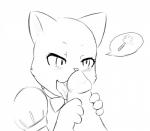 anthro blush charle_(fairy_tail) clothing darkmirage disembodied_penis domestic_cat duo erection exceed fairy_tail felid feline felis female genitals licking maid_uniform male male/female mammal monochrome oral penile penis penis_lick sex tongue tongue_out uniform