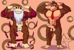 abs age_difference anthro barazoku beard brown_body brown_fur clothing duo facial_hair fur grey_hair hair long_beard male mature_male muscular muscular_male necktie older_male pecs pubes red_necktie simple_background torn_clothing younger_male fafnir_stardust_(artist) donkey_kong_(series) nintendo cranky_kong donkey_kong_(character) ape gorilla haplorhine mammal primate hi_res father_(lore) father_and_child_(lore) father_and_son_(lore) parent_(lore) parent_and_child_(lore) parent_and_son_(lore) son_(lore)